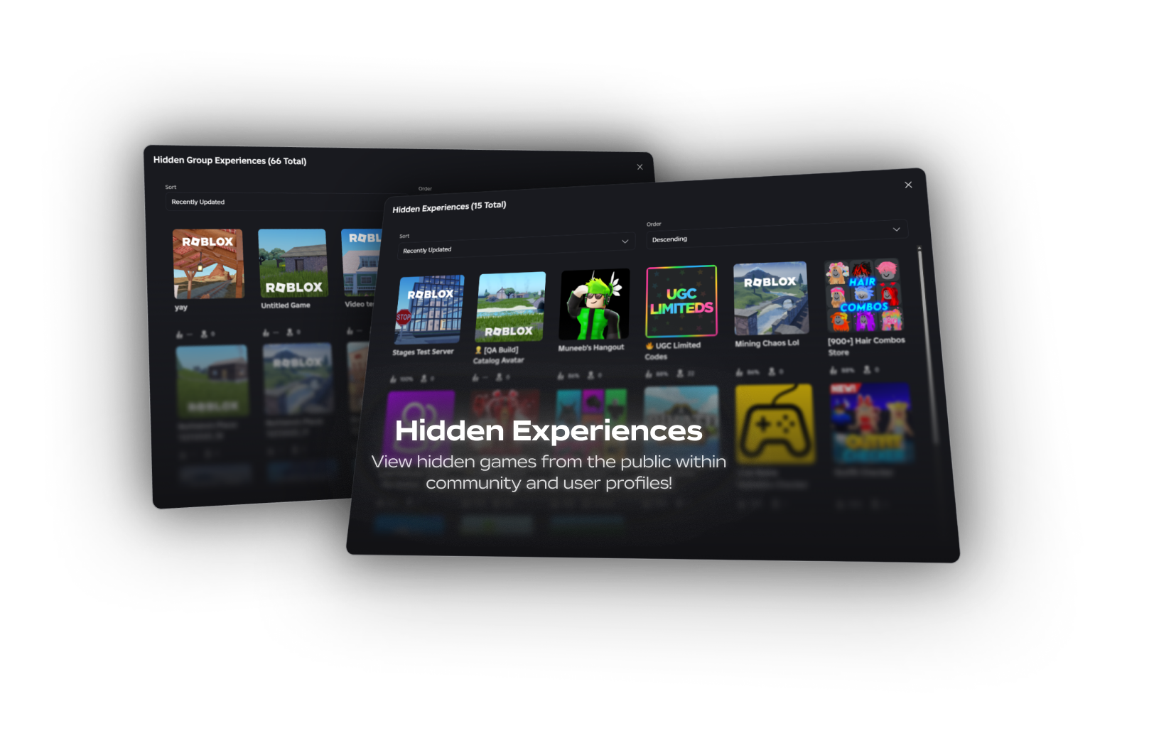 RoValra showing hidden Roblox experiences