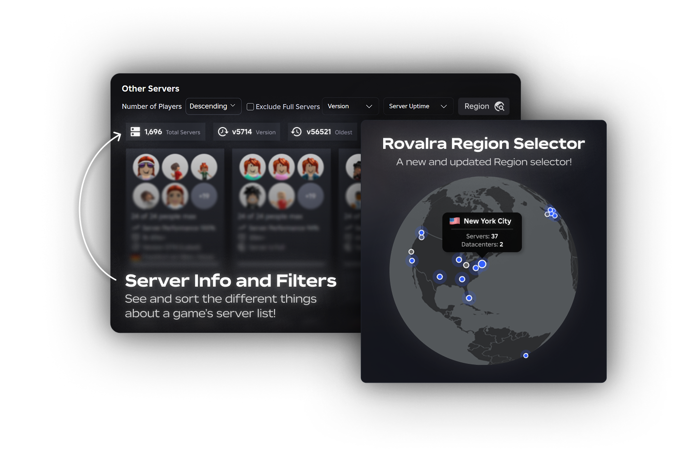 RoValra server information and region selector